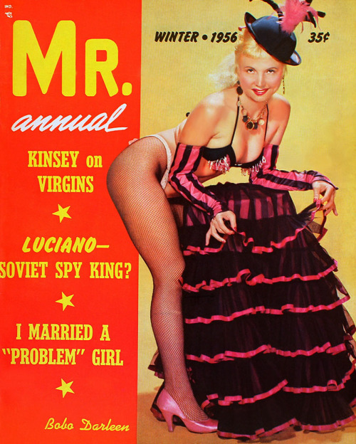 Bubbles Darlene adorns the cover of the Winter ‘56 issue of ‘MR. Annual’ magazine.. She likely wasn’t pleased to see how the spelling of her name was butchered, though..More pics of Bubbles can be found here..