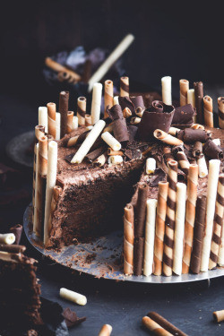 fullcravings:  Nutella Cheesecake Dark Chocolate Overload Cake