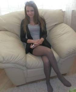 Teenager in nylons