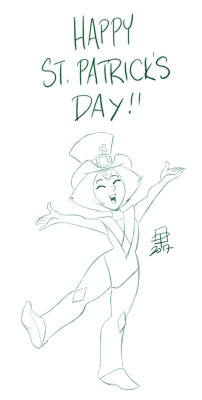 callmepo:  HAPPY ST. PATRICK’S DAY!  Doing a little sketchfest