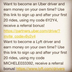 #uber #lyft #becomeadriver #money #bonusmoney #driveuber #drivelyft