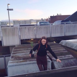 space-beam:  climbing on a roof with a plant in ur hand is hella