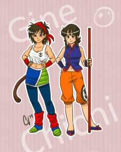 camlost737: a drawing I made of chichi and Gine some years ago 