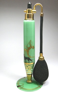 shewhoworshipscarlin: Art Deco perfume atomizer, 1930.