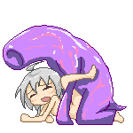 Cute little lolicon chibi girl getting fucked by… the bastard child of Gumby and a purple sock monkey? From the animated chibi hentai game MilQue.