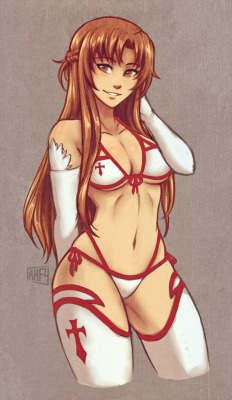 iahfy:asuna bikini pinup for patreon!   < |D’‘‘‘‘