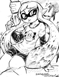 dragoontequila:  Inkling girl of SplatoonInked sketch  <3