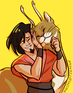masterarrowhead:  I wanted to try drawing Wan and his cat deer