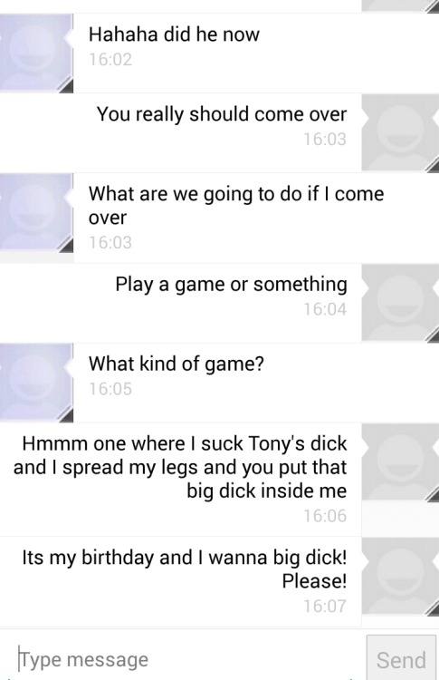 ashandj:  This was submitted by Robert. His friend wants him to give his wife his big cock  It would be nice to know how that birthday wound up ending.