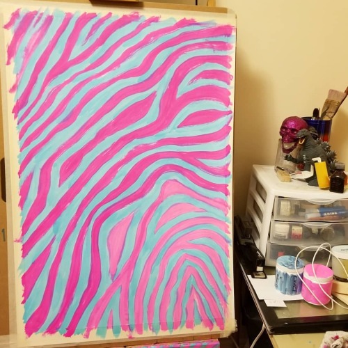 When i was at my studio yesterday….cotton candy zebra