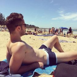 thegaymerguide:  Rare sight: me at the beach.  (at Torquay Beach)