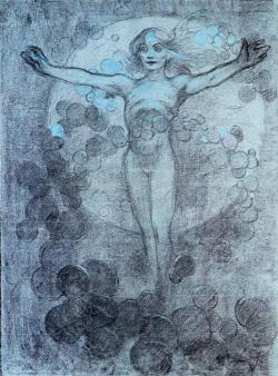artist-mucha:  Standing Figure, 1900, Alphonse MuchaMedium: charcoal,pastel,paperhttps://www.wikiart.org/en/alphonse-mucha/standing-figure