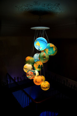 fer1972:  ’Mappemondes’: Beautiful Globes Chandelier designed