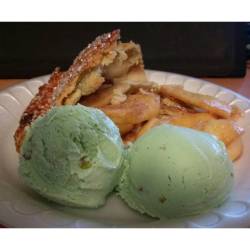 Homemade Apple Pie with two scoops of Talenti Sicilian Pistachio