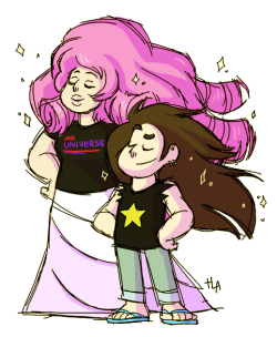 heatherdraws:  Hot!Dad and Cute!Mom Universe hair game on point.