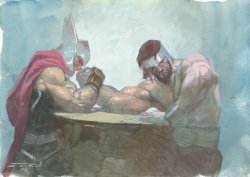 siege-loki-problems:  Thor vs. Hercules by Esad Ribic 