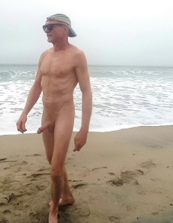 jaybee1959:  Sneaking a morning naked walk at Mission Beach 