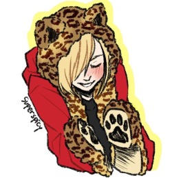 superspicy: Quick drawing before bed  SPIRIT HOODS YURIO  based