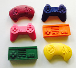 retrogamingblog:  Video Game Controller Crayons made by OnceUponACrayon