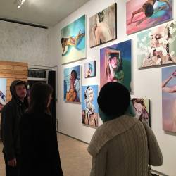 people perusinâ€™ @katlynart â€™s paintings last night