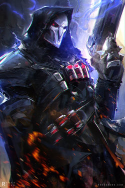 rossdraws: REAPER!!! Comissioned by Blizzard for their game Overwatch.