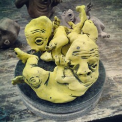 woodyothello:  #art #sculpture #ceramics #fetus #masonstains