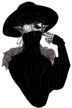 a witchy drawing of @mazokhist   🌹  