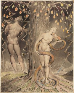 artist-blake:  The Temptation and Fall of Eve, William BlakeMedium: