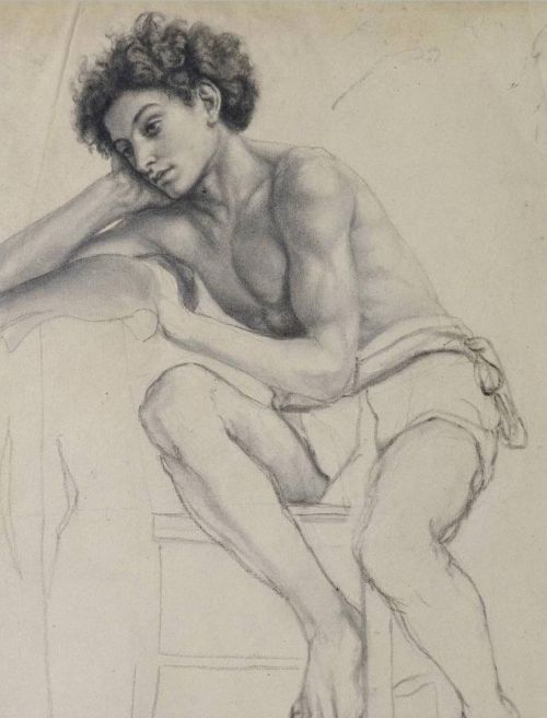 beyond-the-pale: Evelyn Pickering (1855-1919) Unnamed model drawn