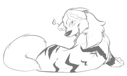 askmessysketch:  ((Cutie Arcanine I doodled yesterday for Twitter