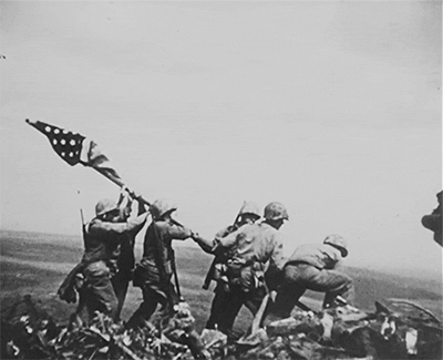 blondebrainpower:Raising the Flag on Iwo Jima is an iconic photograph