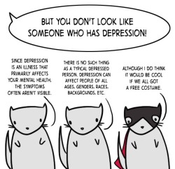 pleasestopbeingsad:  PSA from depressed cats.  Drawn by Emm