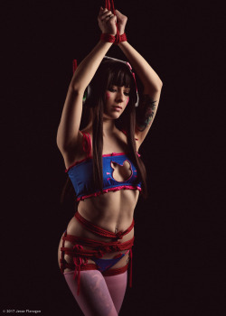 jesseflanagan:  Megan as D.VA (Overwatch) in MyNawashi rope Rigging/photo