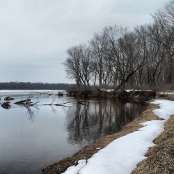 proofinlove:  #river #walk #hikemore #woods #nature #sky #snowshoe