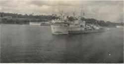 naval-gazing:HMAS Quiberon: HMS Ramillies in fore-ground (Mombasa)(HMAS