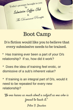 thedominantprompts: Boot Camp D/s fiction would like you to believe