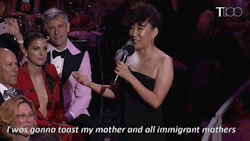 sailortwift:Sandra Oh using her entire speech at the Time 100