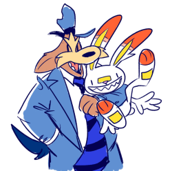 vindi-cious:  Herdier and Scorbunny, Freelance Police. From my