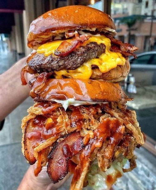 yummyfoooooood:  Huge Bacon Double Cheeseburger and Huge Bacon