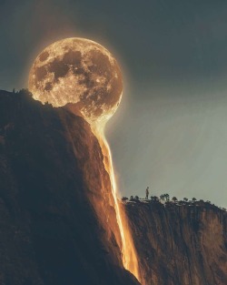 sixpenceee:  This perspective makes it look like the moon is