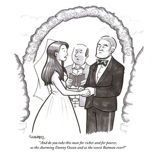 newyorker:  Today’s daily cartoon by Benjamin Schwartz.  Huh. Didn’t know she married Val Kilmer.