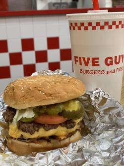 food-porn-diary:If you ask me, Five Guys beats any other burger