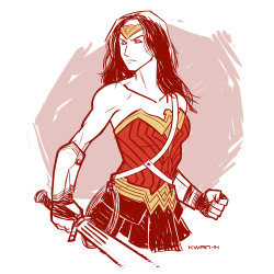 theandrewkwan:  The Gal Godot Wonder Woman quick sketch