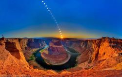 Going down (composite annular eclipse at Horseshoe Bend in Arizona