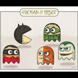 #batman #robin #pacman #theriddler #twoface #joker #dccomics