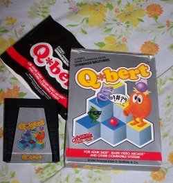 heck-yeah-old-tech:  Parker Bros “Q*Bert” for the Atari 2600,