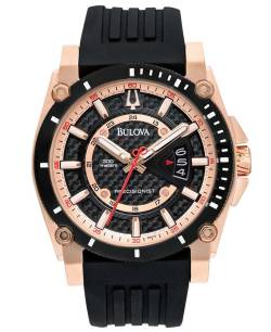 fuckyawatches:  Bulova Men’s Precisionist Black Silicone Strap