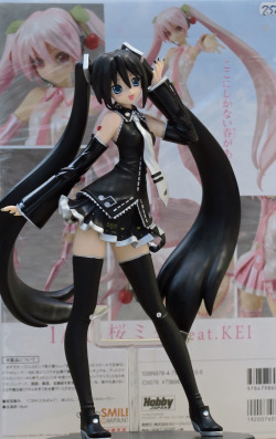 ninetail-fox:Hatsune Miku with black hair ,Akihabara