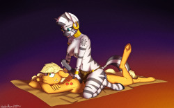 hobbs-art:  Full AJ and Zecora Commission for fernindtThanksOrig