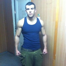 straightdudesexting:  Straight army stud